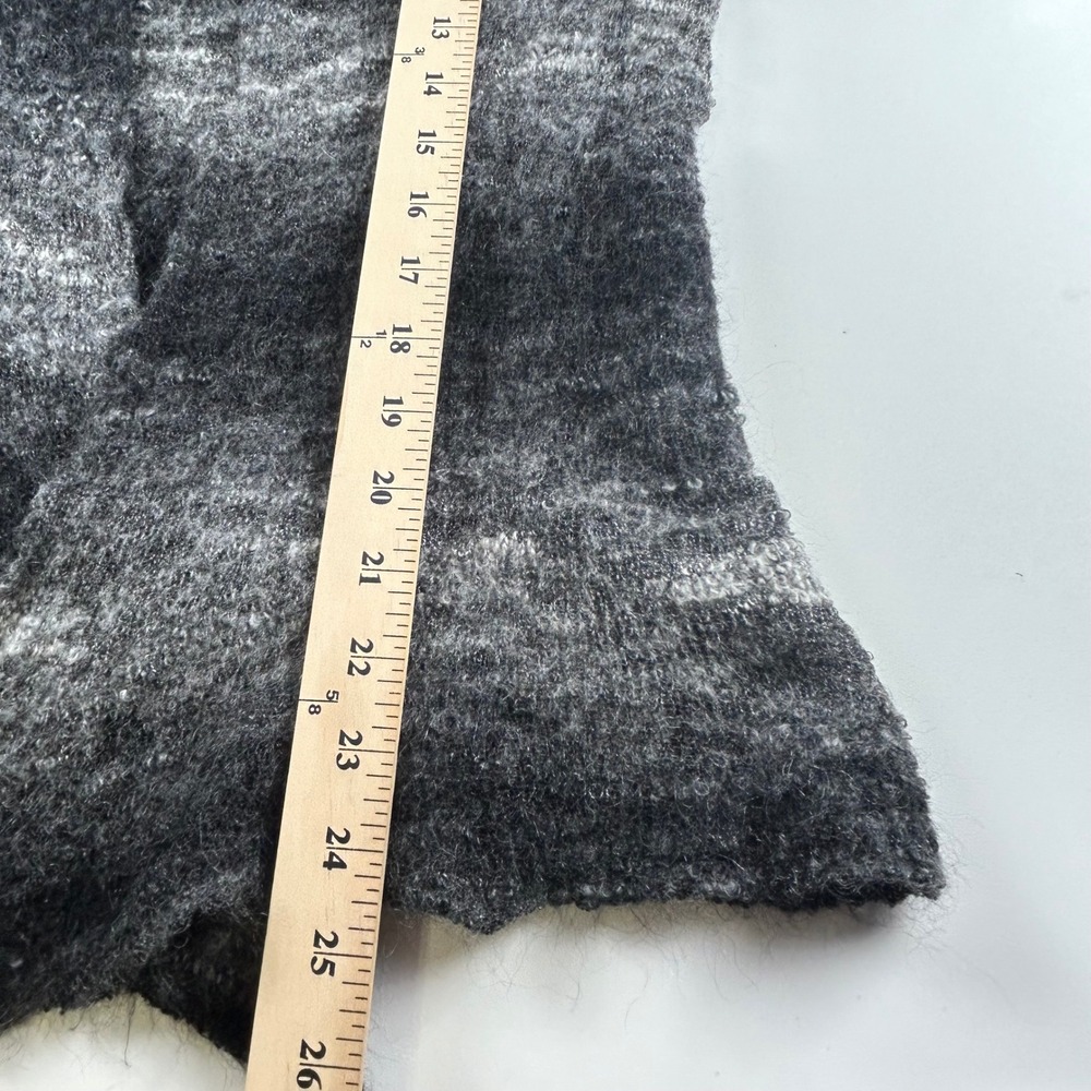 Eileen Fisher L Mohair Wool Blend Open Front Cardigan Grey Black Space Dye Read - Picture 6 of 10